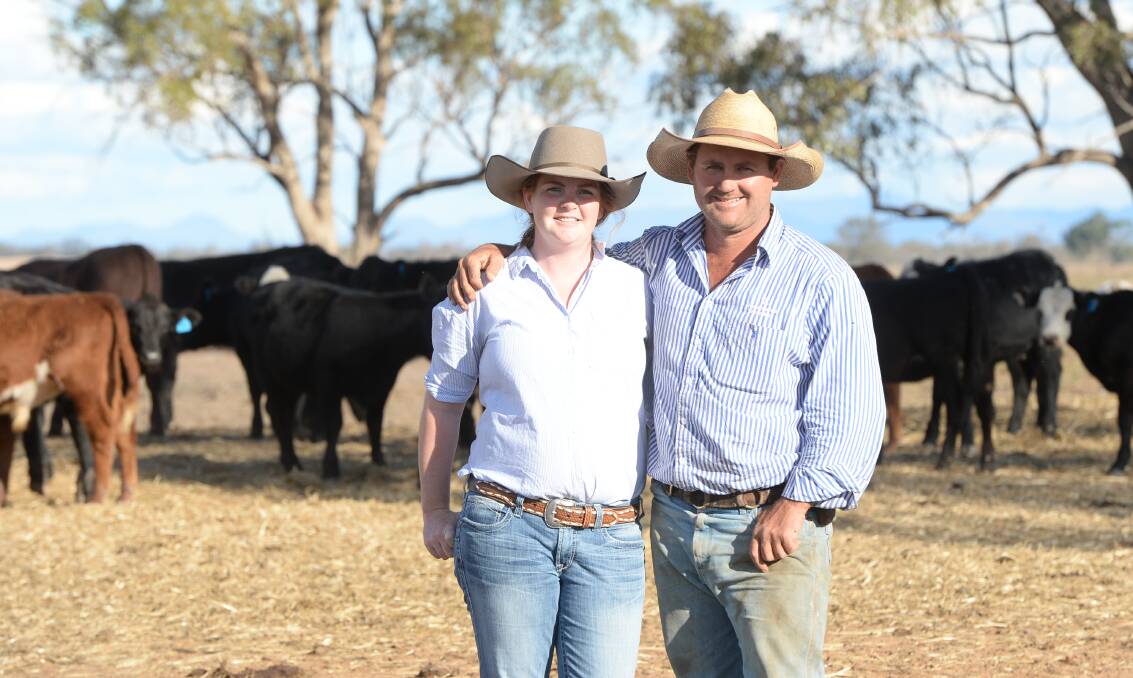 Briony and Luke Giblin, Erda Vale, Coonamble, finished sowing 600 hectares of oats before receiving 46 millimetres of rain. Picture: Rachael Webb