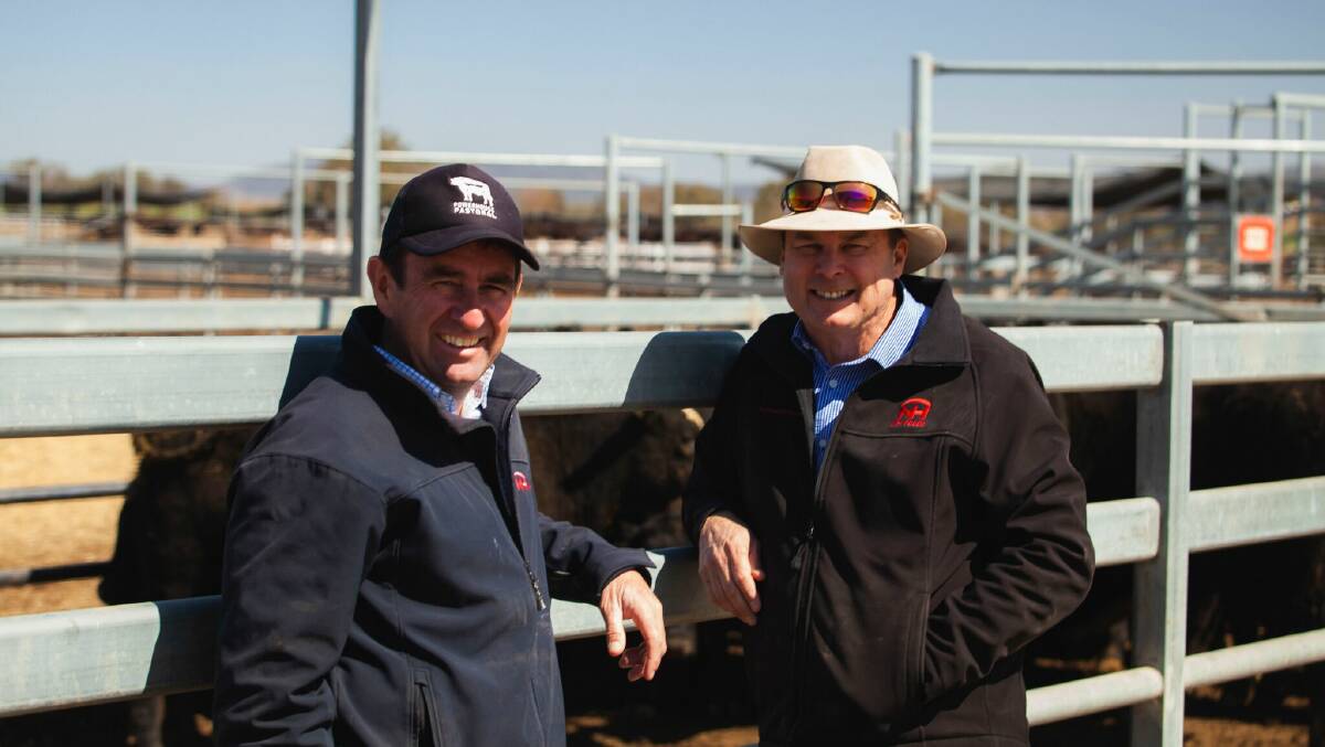 OTHER WINNERS: NH Foods Australia Group Livestock Manager, Stephen Moy and Whyalla Beef General Manager, Tony Fitzgerald, at Bective Station Feedlot. 