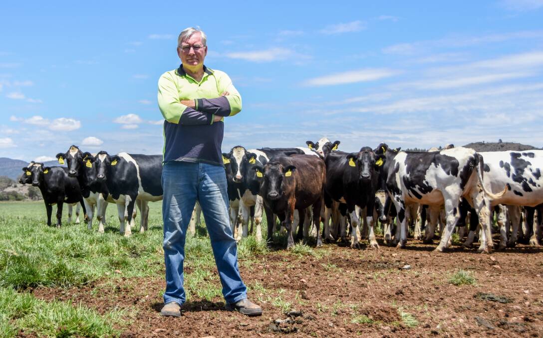 Bruce Sherwood fears his 28 year Upper Manilla dairy farming operation is under threat after WaterNSW said there was no guarantee water would be available to them from the Namoi system, even if they stored it in carryover. Pictures: Lucy Kinbacher