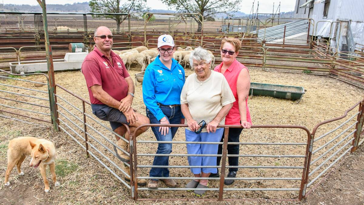 Andrew Hutton, his daughter Sarah, mother Nancy and wife Pam made the decision to sell their entire Merino wethers and some crossbred ewes following shearing of their 16 to 17 micron flock in October.