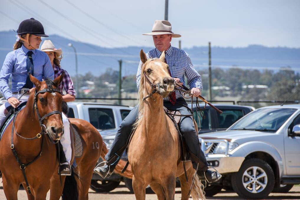 Federal Member for the New England Barnaby Joyce wasn't afraid to jump in the saddle during the launch of The Great Australian Round Up to be held at Tamworth in January. 
