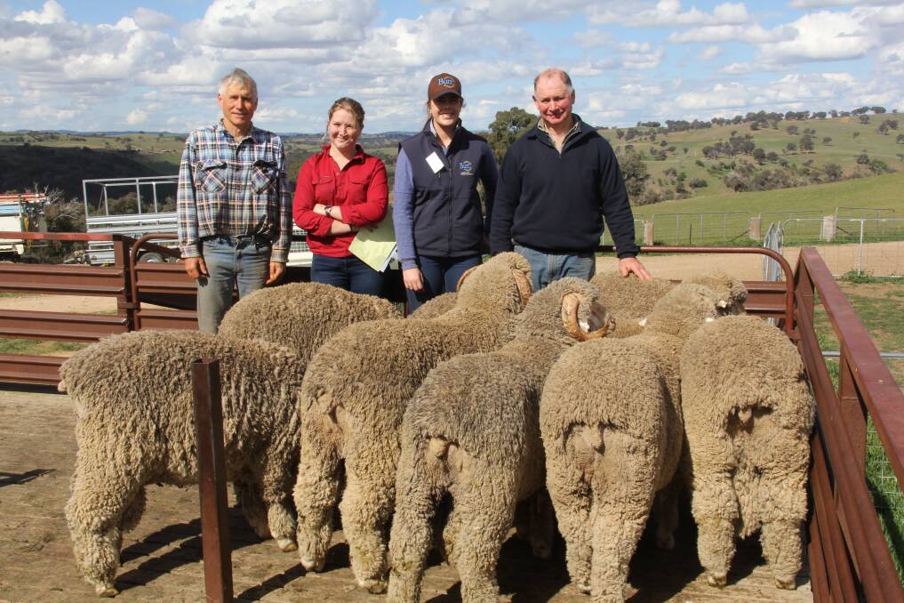 Adare Pastoral Company, Bowning, were bulk buyers with nine rams averaging $844. Photo: Butt Livestock