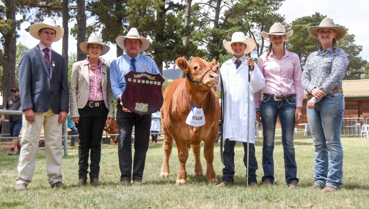 The grand champion led steer or heifer in the open and school hoof and hook competition was awarded to St Johns College at Dubbo with judges Hamish Maclure and Kerrie Sutherland, Canberra Show's Stuart Glover and students Will Cooke, Montana Hinton and Molly Foran. 