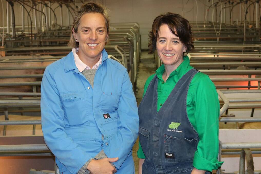 Young producer Edwina Beveridge with Margo Andrae of APL who says stronger country-of-origin labelling standards are important for the industry. 