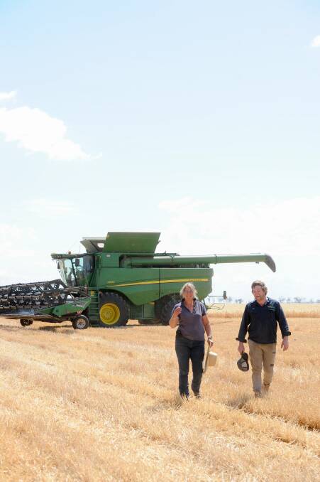 Vicki Gall with Marc Shaw of Shaw's Ag Contracting, Deniliquin. 
