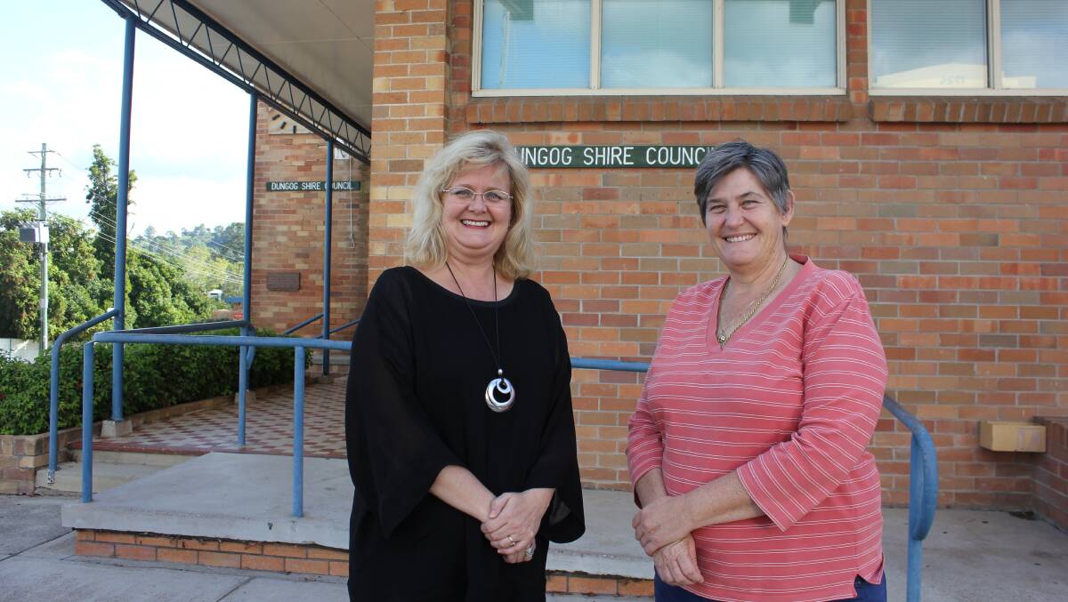 Dungog Shire Council's general manager Coralie Nichols with mayor Tracy Norman. Councillor Norman says the view that cars and trucks do the same damage to infrastructure needs reassessing. Picture: Dungog Chronicle 