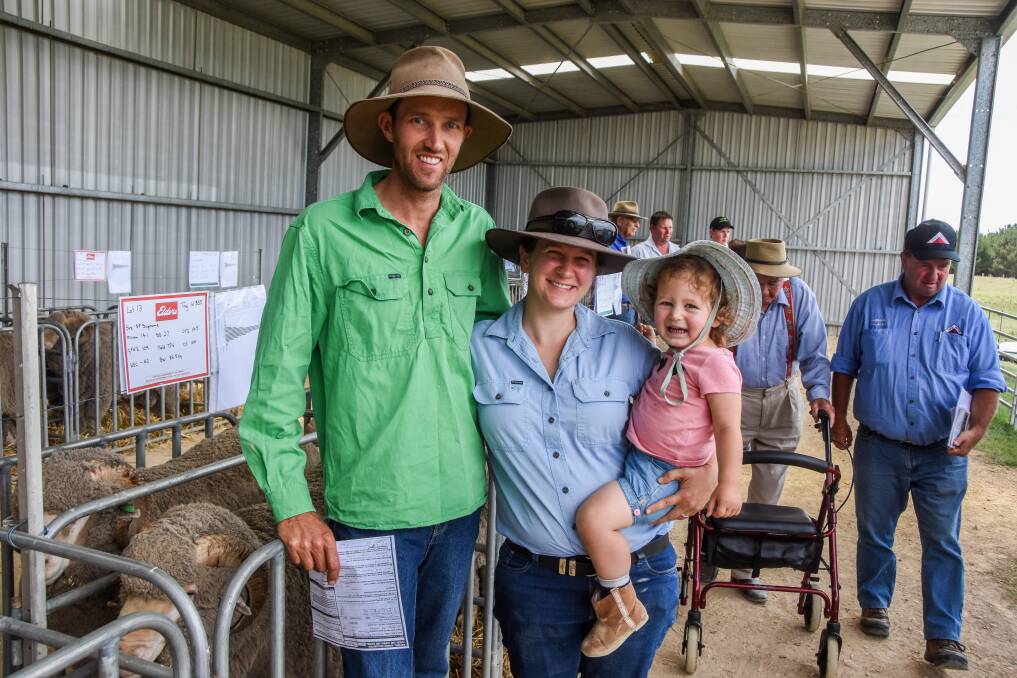 Ian, Kate and Charlotte Wehr, Wiltunga Properties, Dundee, purchased five rams. 