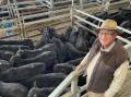 Don Wright, Forest Reefs, sold 248 kilogram Angus steers for $900 a head at the Central Tablelands Livestock Exchange Blue Ribbon Weaner Sale last Friday. Picture by Karen Bailey.