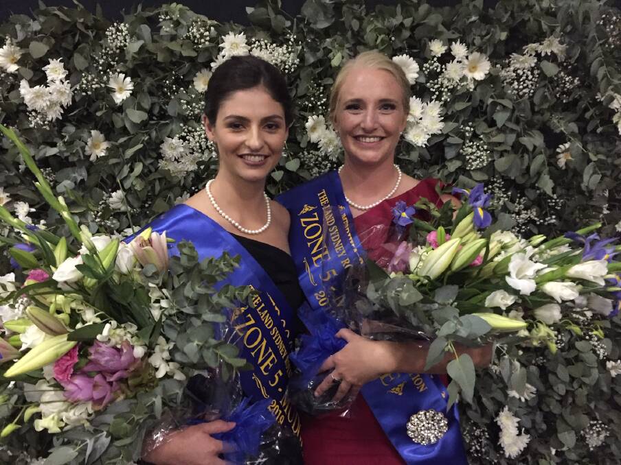 The Land Sydney Royal Showgirl Competition Zone 5 winners Dunedoo Showgirl Effie Fergusson and Merriwa Showgirl Sarah White. Photo by Karen Bailey.