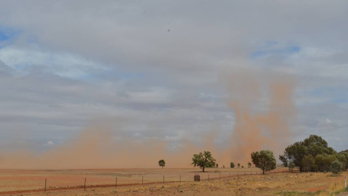 Dust being whipped up on the Riverina this month was quite a contrast to the thunderstorms experienced in some regions on Tuesday.