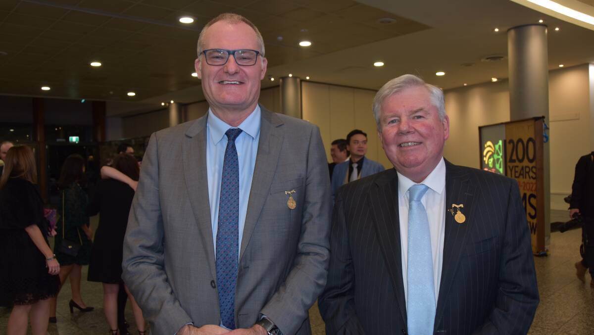 Royal Agricultural Society of NSW chief executive Brock Gilmour with Michael Millner at the RAS of NSW bicentenary cocktail party celebrations in 2022. Picture by Karen Bailey.