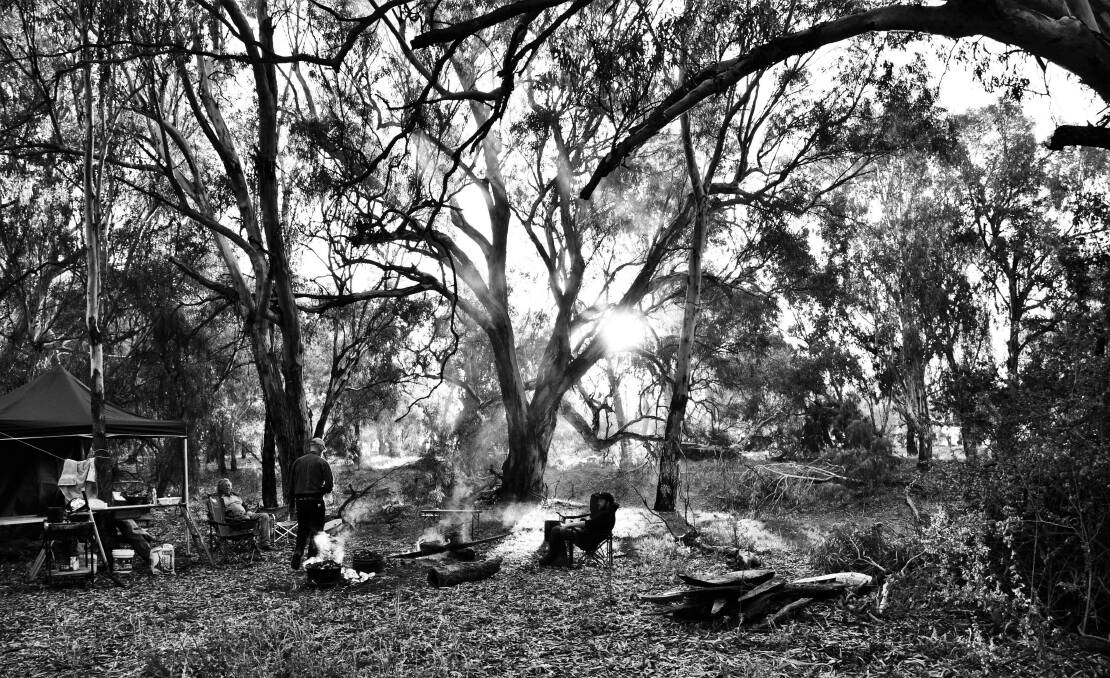 Black and white open age winner - Camping serenity by Amanda Fisk.