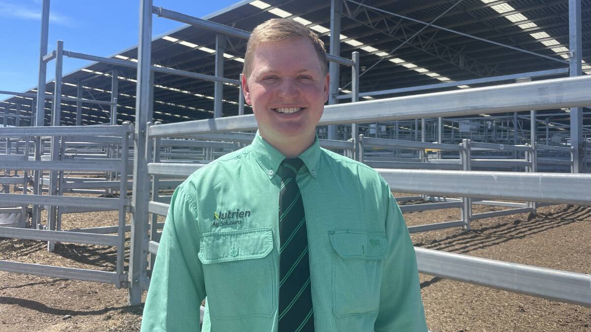 Ned Balharrie, Nutrien Ag Solutions, Ballarat, Vic, is a third-generation stock agent following in the footsteps of his father and grandfather. Picture supplied by ALPA.