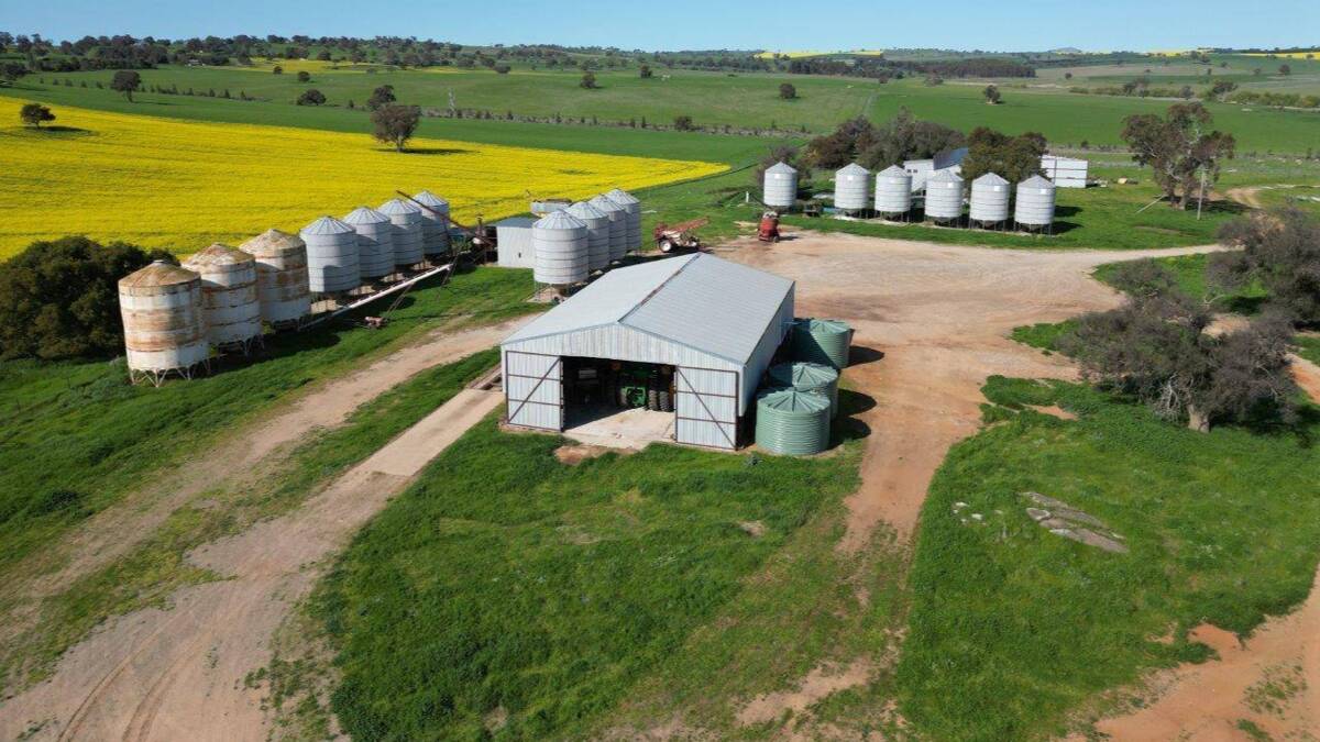 The property features significant 'value adding' grain and livestock infrastructure. Picture supplied