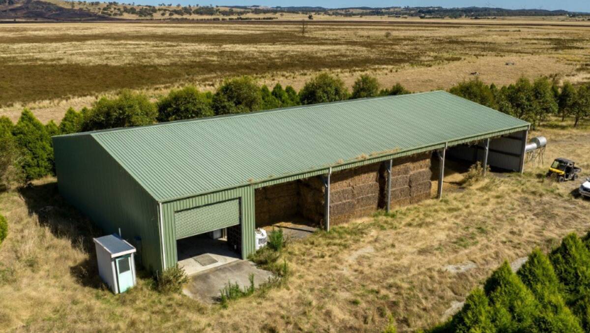 The property has a 20x36m steel hay shed/machinery shed with power connected. Picture - supplied